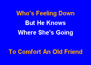 Who's Feeling Down
But He Knows
Where She's Going

To Comfort An Old Friend