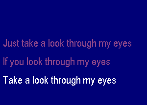 Take a look through my eyes