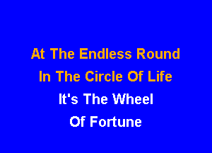 At The Endless Round
In The Circle Of Life

It's The Wheel
Of Fortune