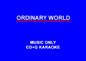 ORDINARY WORLD

MUSIC ONLY
CDAtG KARAOKE