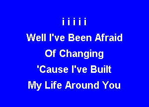 Well I've Been Afraid

Of Changing
'Cause I've Built
My Life Around You