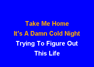 Take Me Home
It's A Damn Cold Night

Trying To Figure Out
This Life