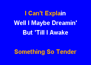 I Can't Explain
Well I Maybe Dreamin'
But 'Till I Awake

Something 80 Tender