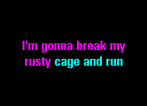 I'm gonna break my

rusty cage and run