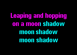 Leaping and hopping
on a moon shadow

moon shadow
moon shadow