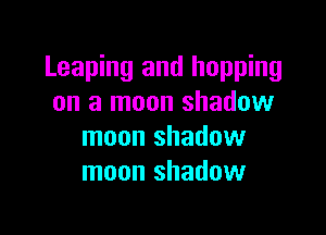 Leaping and hopping
on a moon shadow

moon shadow
moon shadow