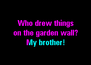 Who drew things

on the garden wall?
My brother!