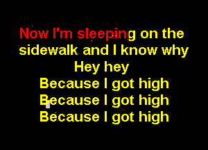 N'bw I'm sleeping on the
sidewalk and I know why
Hey hey
Because I got high
Ehecause I got high
Because I got high