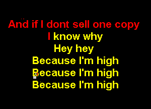 And ifl dont sell one copy
I know why
Hey hey

Because I'm high
Buecause I'm high
Because I'm high