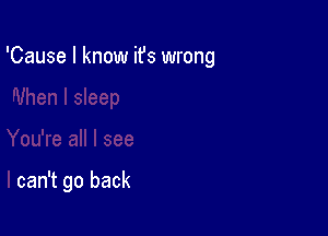 You're all I see

I can't go back