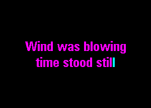 Wind was blowing

time stood still
