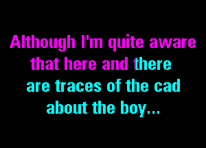 Although I'm quite aware
that here and there
are traces of the cad

about the boy...