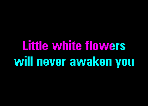 Little white flowers

will never awaken you