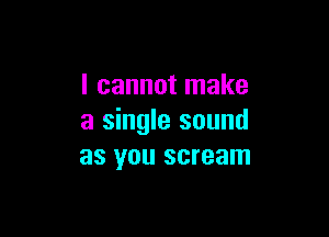 I cannot make

a single sound
as you scream