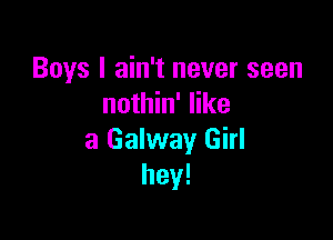 Boys I ain't never seen
nothin' like

a Galway Girl
hey!