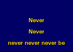 Never

Never

never never never be