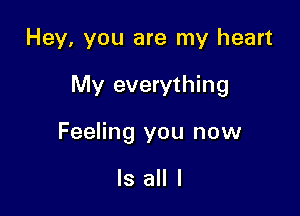 Hey, you are my heart

My everything

Feeling you now

Is all I