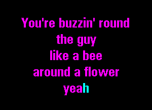 You're buzzin' round
the guy

like a bee
around a flower
yeah