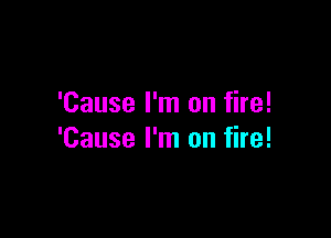 'Cause I'm on fire!

'Cause I'm on fire!