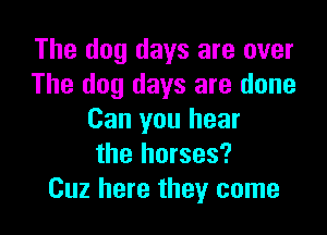 The dog days are over
The dog days are done

Can you hear
the horses?
Cuz here they come