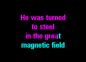 He was turned
to steel

in the great
magnetic field