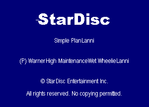 Starlisc

Slmple PlanLanni

(P) VJBmQIHngh Martenamemet kmeeteLam

tb Stat 013( Ememammem Inc.
All rights tesewed No copying permitted.