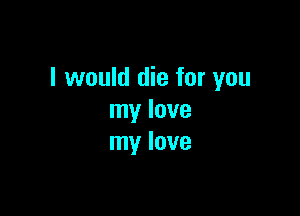 I would die for you

my love
my love