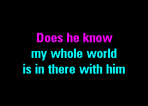 Does he know

my whole world
is in there with him