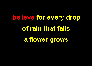 I believe for every drop

of rain that falls

a flower grows