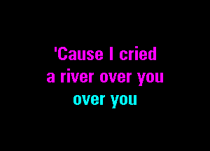 'Cause I cried

a river over you
over you