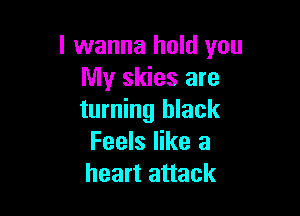 I wanna hold you
My skies are

turning black
Feels like a
heart attack