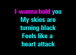 I wanna hold you
My skies are

turning black
Feels like a
heart attack