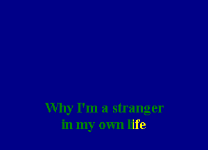 Why I'm a stranger
in my own life