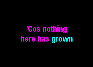 'Cos nothing

here has grown