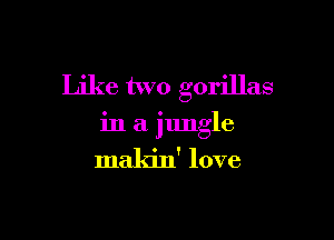 Like two gorillas

in a jungle
makin' love