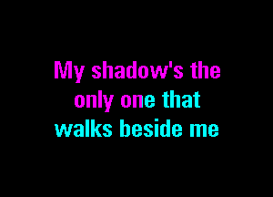 My shadow's the

only one that
walks beside me
