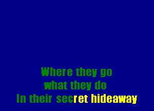 Where met! 90
what thenr do
In their secret hideawayr