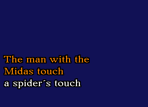 The man with the
IVIidas touch
a spiders touch