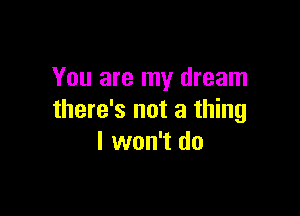 You are my dream

there's not a thing
I won't do