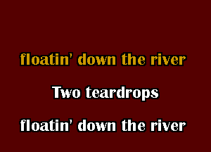 floatin' down the river

Two teardrops

floatin' down the river