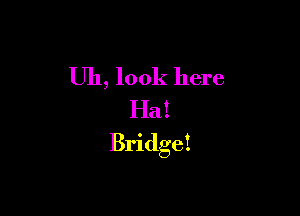 Uh, look here
HaY

Bridge!