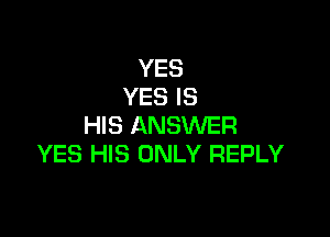 YES
YES IS

HIS ANSWER
YES HIS ONLY REPLY