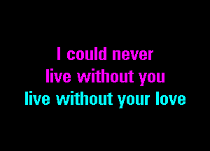 I could never
live without you

live without your love