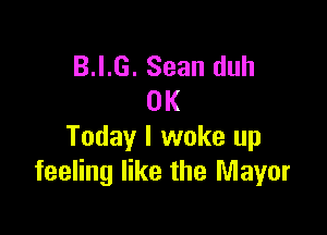 B.I.G. Sean duh
0K

Today I woke up
feeling like the Mayor