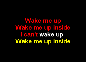 Wake me up
Wake me up inside

I can't wake up
Wake me up inside