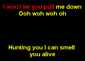 I won't let you pull me down
Ooh woh woh oh

Hunting you I can smell
you alive