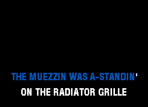 THE MUEZZIH WAS A-STAHDIH'
ON THE RADIATOR GRILLE
