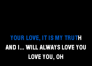 YOUR LOVE, IT IS MY TRUTH
AND I... WILL ALWAYS LOVE YOU
LOVE YOU, OH