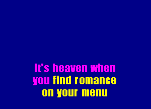 find romance
OH HO! menu