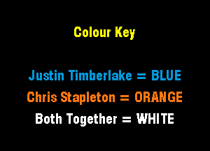 Colour Key

Justin Timberlake BLUE

Chris Stapleton ORANGE
Both Together z WHITE